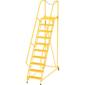 Vestil Manufacturing LAD-MM-10-P-YL Maintenance Ladder - 10 Step Perforated - Yellow image.