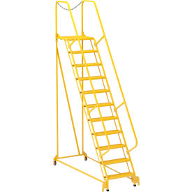 Vestil Manufacturing LAD-MM-11-G-YL Maintenance Ladder - 11 Step Grip-Strut - Yellow image.