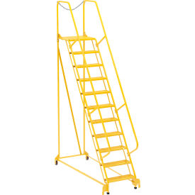 Vestil Manufacturing LAD-MM-11-P-YL Maintenance Ladder - 11 Step Perforated - Yellow image.