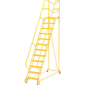 Vestil Manufacturing LAD-MM-12-G-YL Maintenance Ladder - 12 Step Grip-Strut - Yellow image.