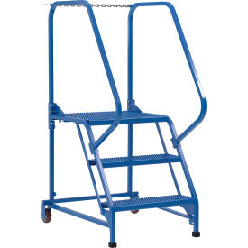 3 Perforated Steel Maintenance Ladder 58 Degree, 24" Step Width, 350 lb Capacity, Blue view 2