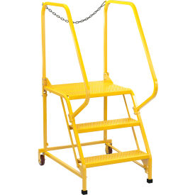3 Perforated Steel Maintenance Ladder 58 Degree, 24" Step Width, 350 lb. Cap., Yellow view 2