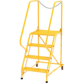 Vestil Manufacturing LAD-MM-4-G-YL Maintenance Ladder - 4 Step Grip-Strut - Yellow image.