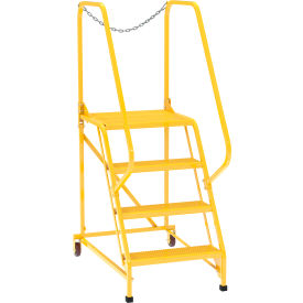 Vestil Manufacturing LAD-MM-4-P-YL Maintenance Ladder - 4 Step Perforated - Yellow image.