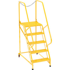 Vestil Manufacturing LAD-MM-5-G-YL Maintenance Ladder - 5 Step Grip-Strut - Yellow image.