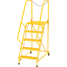 Vestil Manufacturing LAD-MM-5-P-YL Maintenance Ladder - 5 Step Perforated - Yellow image.