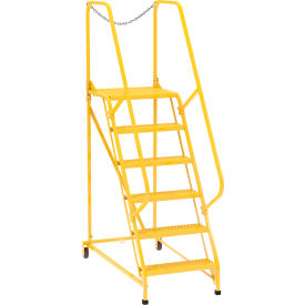 Vestil Manufacturing LAD-MM-6-P-YL Maintenance Ladder - 6 Step Perforated - Yellow image.