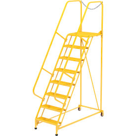 Vestil Manufacturing LAD-MM-8-G-YL Maintenance Ladder - 8 Step Grip-Strut - Yellow image.