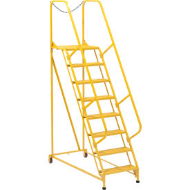 Vestil Manufacturing LAD-MM-8-P-YL Maintenance Ladder - 8 Step Perforated - Yellow image.