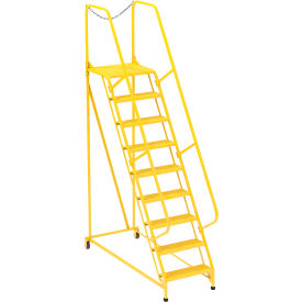 Vestil Manufacturing LAD-MM-9-P-YL Maintenance Ladder - 9 Step Perforated - Yellow image.