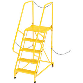 5 Step Semi-Trailer Access Ladder, Perforated, 350 lb Capacity, Yellow view 2