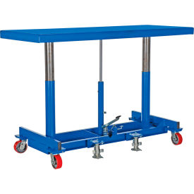 Steel Ergonomic Long Deck Cart, 30"W x 72"L Platform, 4000 lb Capacity, Blue view 2