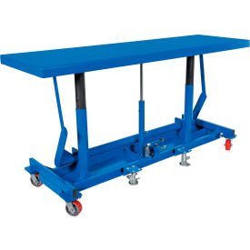 Steel Ergonomic Long Deck Cart, 30"W x 96"L Platform, 4000 lb. Capacity, Blue view 2
