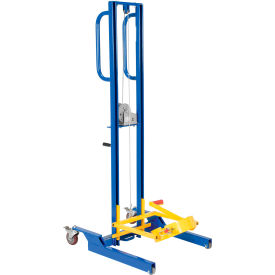 Steel Variable Height Pail Dispenser, 125 lb Capacity Blue/Yellow view 2
