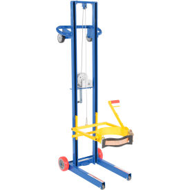 Steel Variable Height Pail Dispenser, 200 lb. Capacity Blue/Yellow view 2