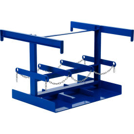Vestil Steel Fork Truck LP Tank Caddy 39-1/8"W x 38-1/4"D x 29"H 6 Tank Capacity Blue 