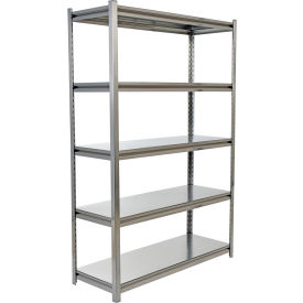 Vestil 5 Shelf Standard Duty Solid Rivet Shelving Starter 48"W x 18"D x 72"H Steel Deck 