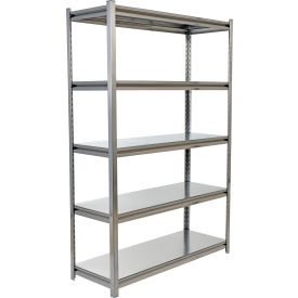 Vestil 5 Shelf Standard Duty Solid Rivet Shelving Starter 48"W x 24"D x 72"H Steel Deck 