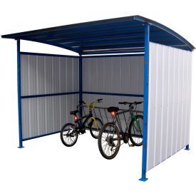 Multi Duty Bicycle Shelter, 95-1/2"L x 120"W x 90-1/16"H, Steel, Blue/White view 2