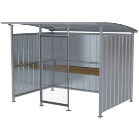 Steel Multi Duty Smokers Shelter, Galvanized, 120"W x 95-1/2"D x 90-1/16"H, Silver view 2