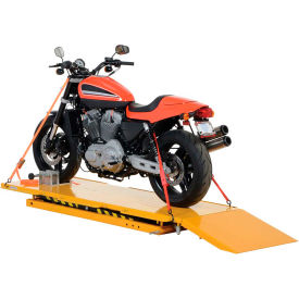 Vestil Manufacturing MOTO-LIFT-1100 Hydraulic Motorcycle Lift Table, Tire Cradle & Ramp MOTO-LIFT-1100 - 1100 Lb. Capacity image.