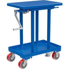 Steel High Profile Mechanical Post Table, 18''W x 28''L Platform, 1000 lb Cap., Blue view 2