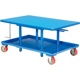 Steel Low Profile Post Table, 30'W x 60''L Platform, 2000 lb. Capacity, Blue view 2