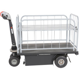 Steel Traction Drive Cart, Side Load, 1 Shelf, 59"L x 28"W, 750 lb Capacity view 2