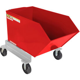 Steel Portable Tilting Hopper, 1/2 Cu. Yd., 2000 lb. Capacity, Red view 2