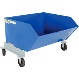 Steel Portable Tilting Hopper, 1 Cu. Yd., 2000 lb. Capacity, Blue view 2