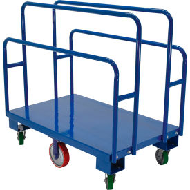 Steel Vertical Panel Cart, 51"L x 30-1/4"W x 47-1/2"H, 2000 lb. Capacity, Blue view 2