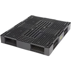 HDPE Solid Top Rackable Pallet/Skid, 4-Way, 39-1/8" x 46-7/8", 8800 lb. Cap., Black view 2