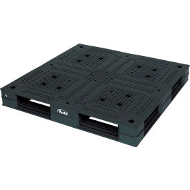 Vestil Manufacturing PLPG-4848 Vestil™ Rackable Open Deck Pallet, HDPE, 47-1/4"L x 47-1/4"W, 22,000 lb. Floor Cap., Black image.