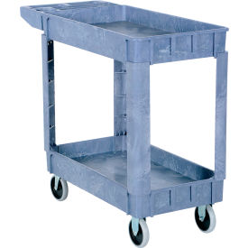 Utility Service Cart w/2 Shelves, 550 lb Capacity, 40"L x 18-1/2"W x 33-1/2"H, Gray view 2