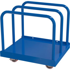 Vestil Manufacturing PRCT-HD-30-AB Heavy Duty Panel Cart W/ Adjustable Bays, 36-1/2"L x 30"W, Blue image.