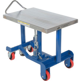 Steel Low Profile Post Lift Table, 20''W x 30''L Platform, 1000 lb Capacity, Blue view 2