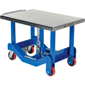 Steel Low Profile Post Lift Table, 24''W x 36''L Platform, 4000 lb Capacity, Blue view 2