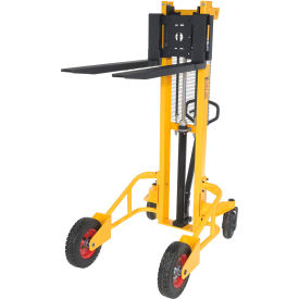 Vestil Narrow Manual Rough Terrain Stacker 59" Lift 1500 lb. Capacity 