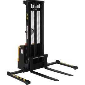 Steel Adjustable Double Mast Stacker, 125" Lift, 2200 lb. Capacity view 2