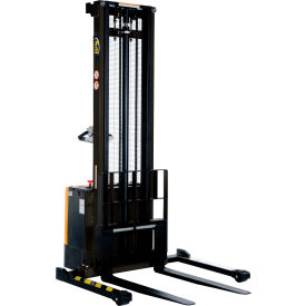 Steel Adjustable Powered Lift Stacker, 150" Lift, 2000 lb Capacity view 2