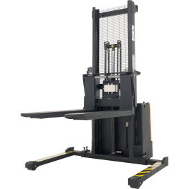 Vestil Steel Powered Lift Stacker with Scale Adjustable Forks & Legs 62" Lift 2000 lb. Cap. 