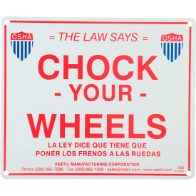 Aluminum Reflective Enamel Wheel Chock Sign, 1/16"L x 11-3/4"W x 9-3/4"H view 2