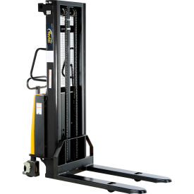 Vestil Steel Fixed Stacker with Powered Lift 118" Lift 2000 lb. Capacity 