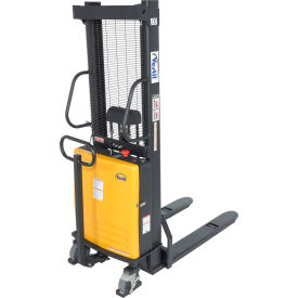 Vestil Steel Fixed Stacker with Powered Lift 63" Lift 2000 lb. Capacity 