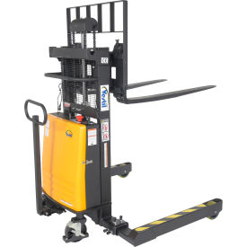 Vestil Steel Adjustable Stacker with Powered Lift 36" Lift 3000 Lb. Capacity 