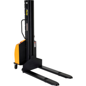 Vestil Steel Narrow Mast Stacker DC Powered 118" Lift 1500 lb. Capacity 
