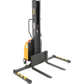 Vestil Steel Narrow Mast Stacker DC Powered Adjustable Forks & Legs 63" Lift 1000 lb. Cap 