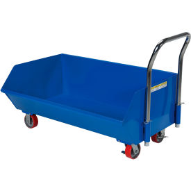 Vestil Steel Low Profile Hopper 1/3 Cu. Yd. 1000 lb. Capacity Blue 