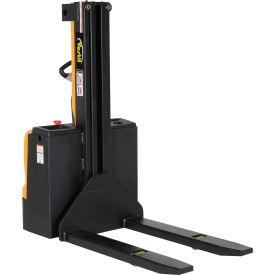 Steel Narrow Mast Stacker, DC Powered, 90" Lift, 2500 lb Capacity view 2
