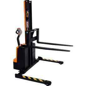 Vestil Manufacturing SNM15-62-AA Fully Powered Narrow Mast Stacker SNM15-62-AA with Adj. Forks and Straddle Legs - 1500 Lb. Capacity image.